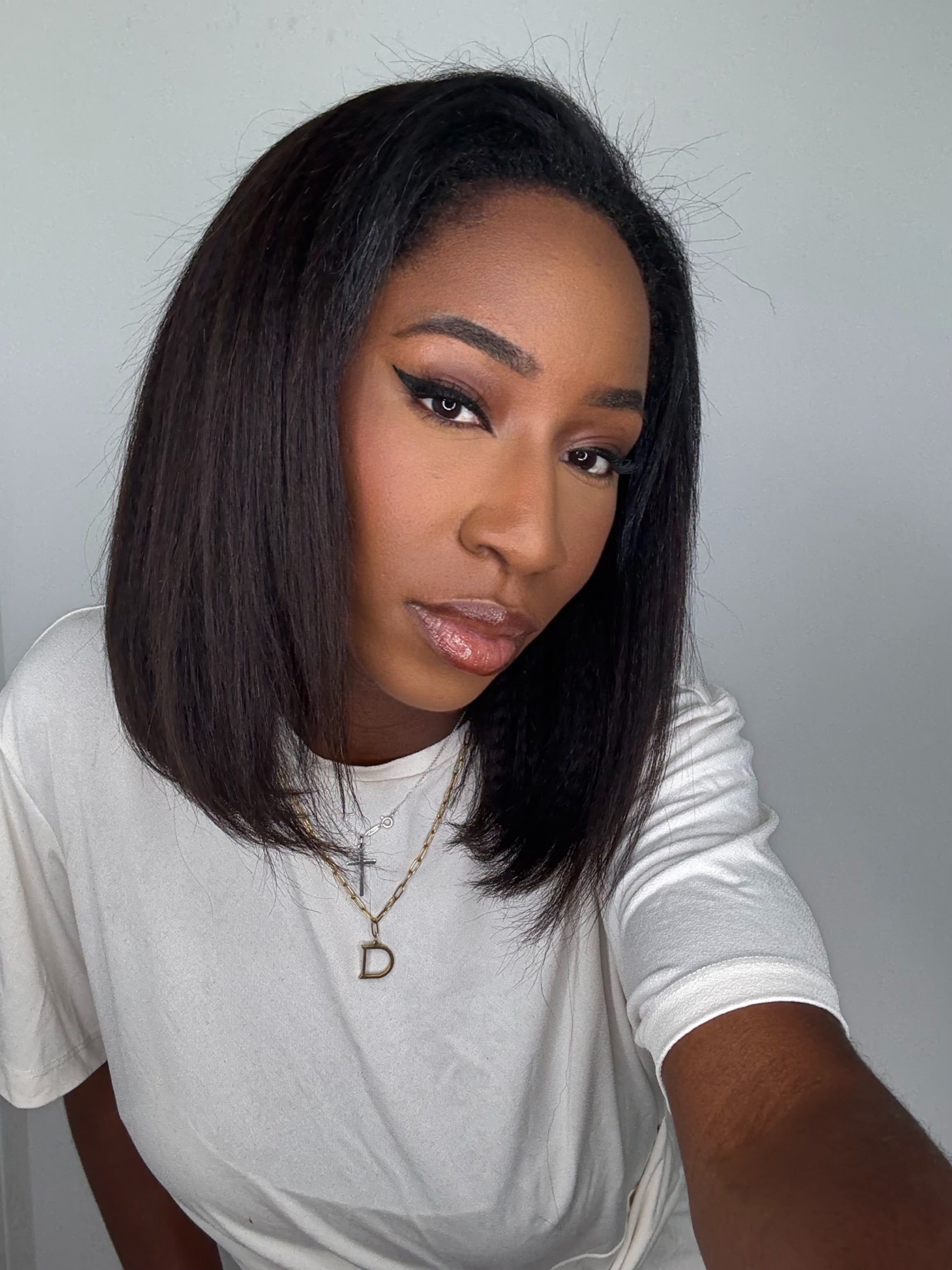 Light Kinky Straight 14’ (Half Wig)